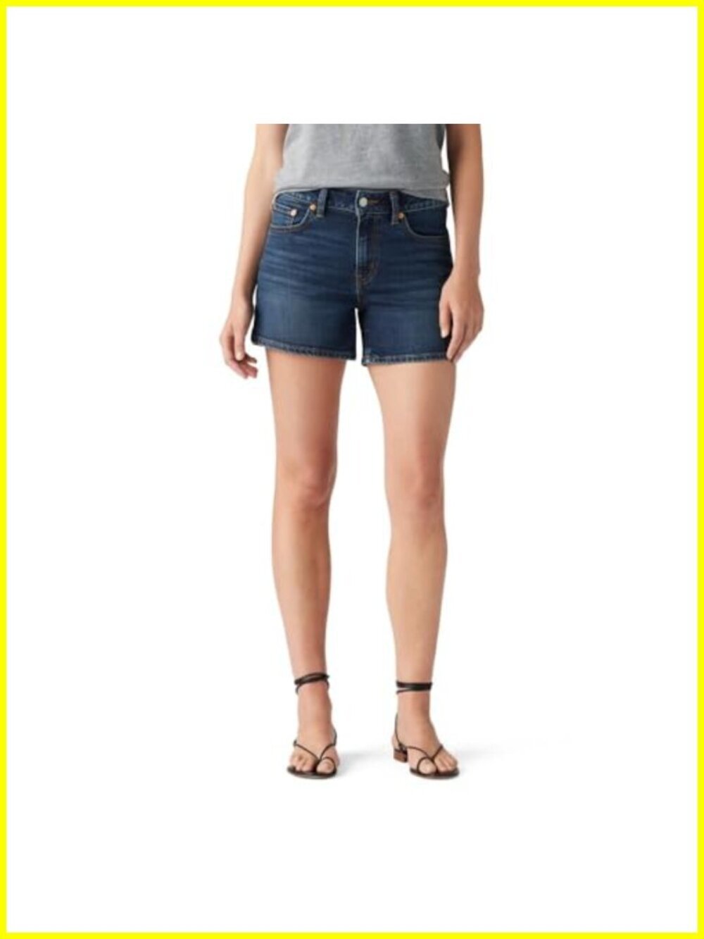 Denim A-line Jean Shorts Mid Rise Stretch Cotton Women's Summer